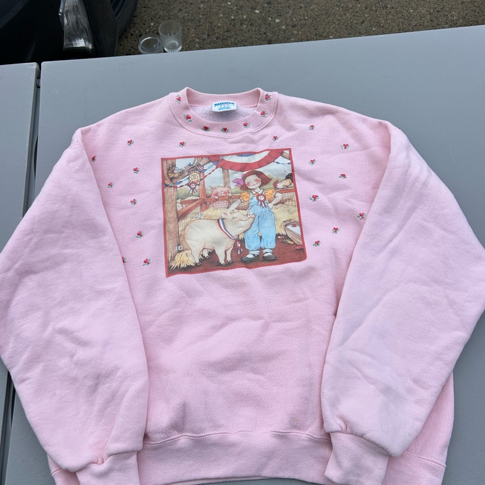 Charming Pink vintage charlotte’s Web 80s Graphic Sweatshirt